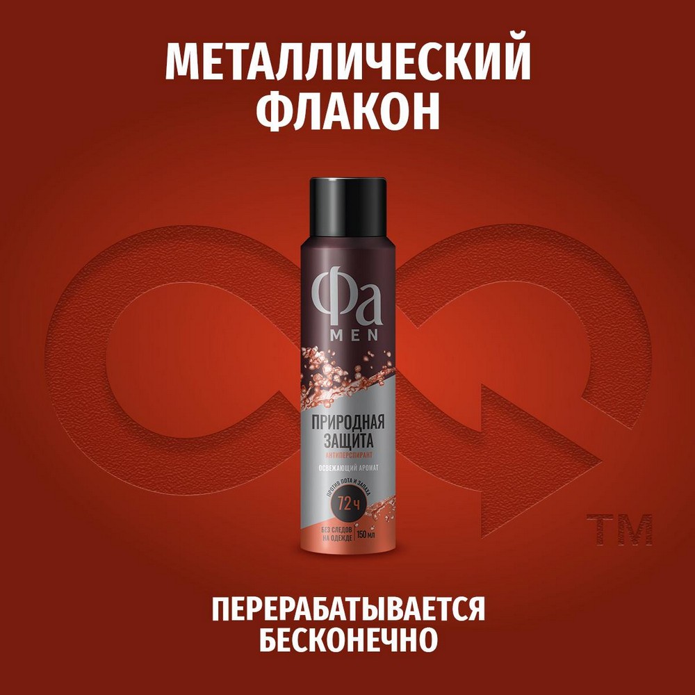 Мужской дезодорант - антиперспирант Фа Men Природная защита Гуарана 150мл. Фото 8.