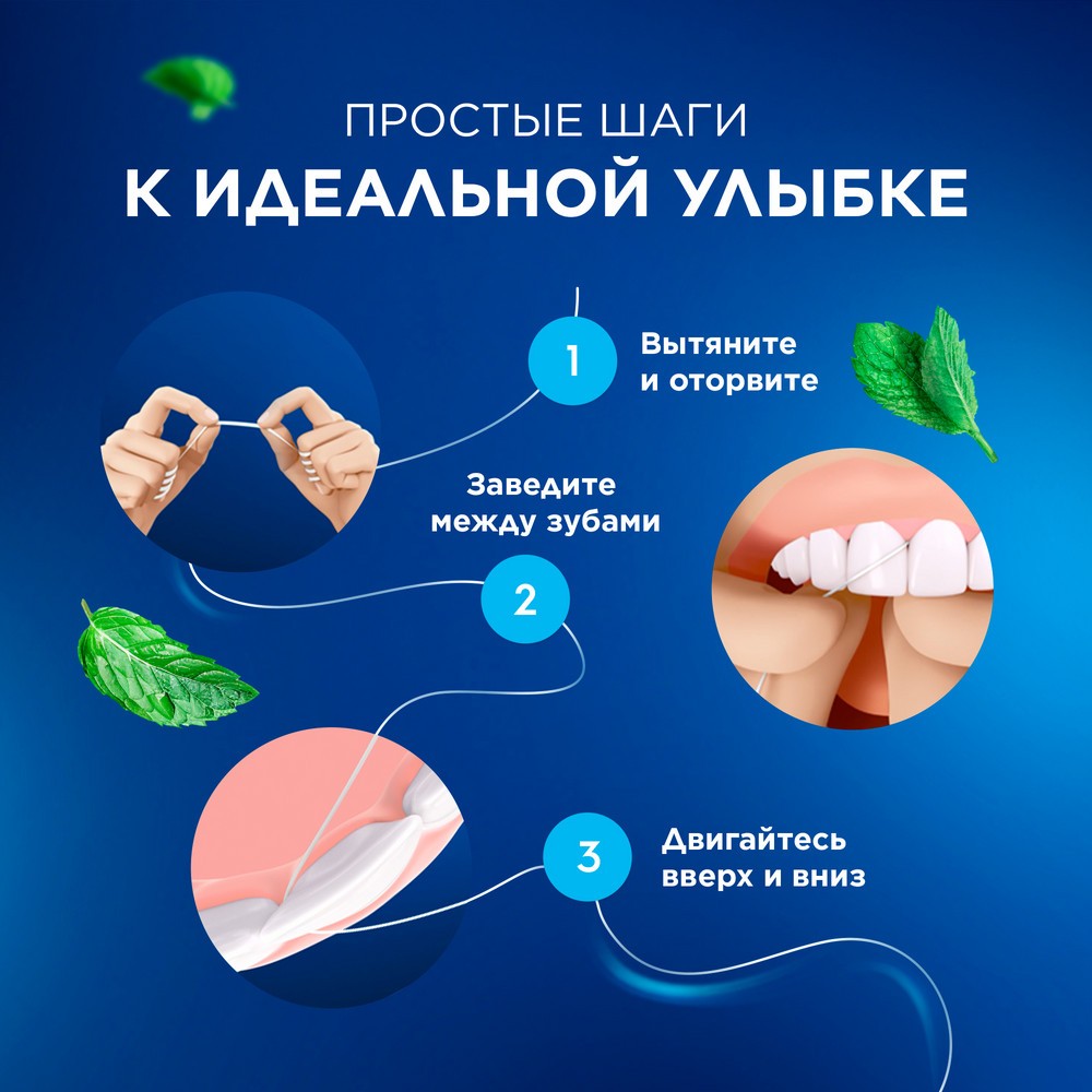 Зубная нить вощеная Oral-B Essential Floss мятная 50м. Фото 7.