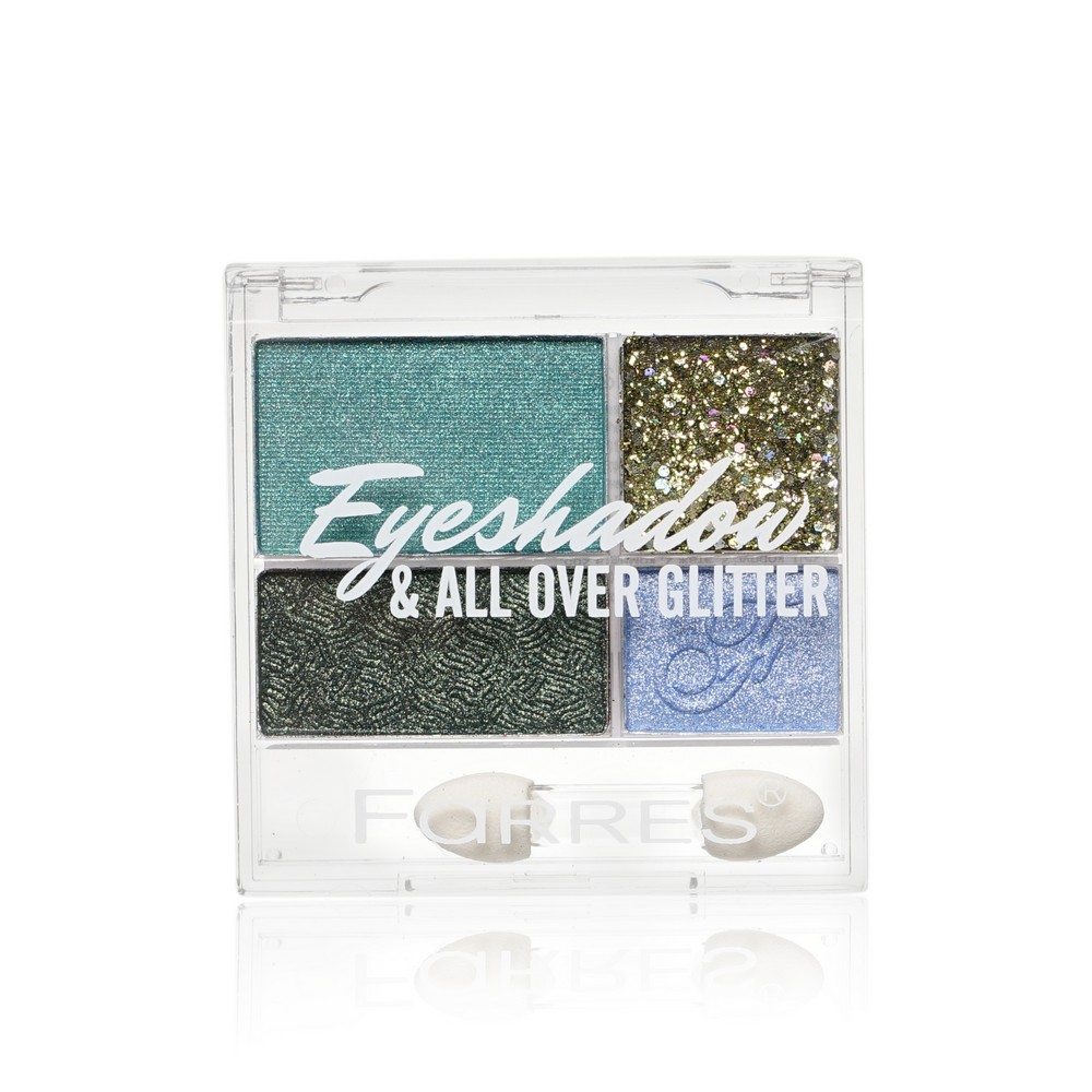 Палетка теней для век Farres All Over Glitter 04 4 цвета 5,9г. Фото 1.