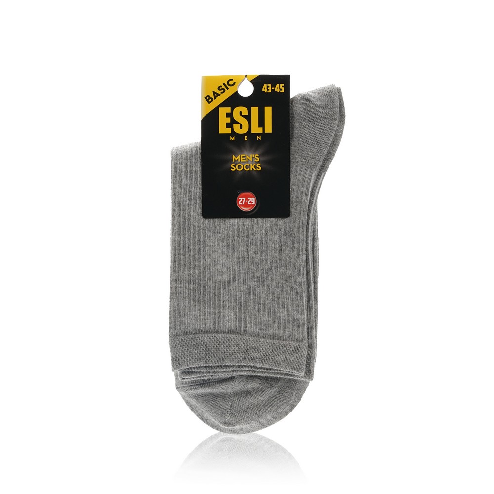 Мужские однотонные носки Esli Basic Серый р.27-29. Фото 1.