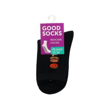 Женские носки Good Socks Помидор/бургер/кола Черный р.35-39.