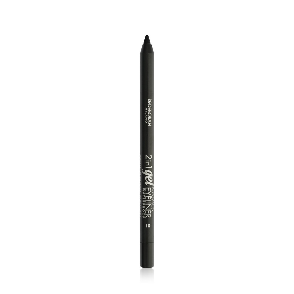 Карандаш для век DEBORAH Milano 2 in 1 Gel Kajal Eyeliner waterproof 01 1,4г. Фото 2.