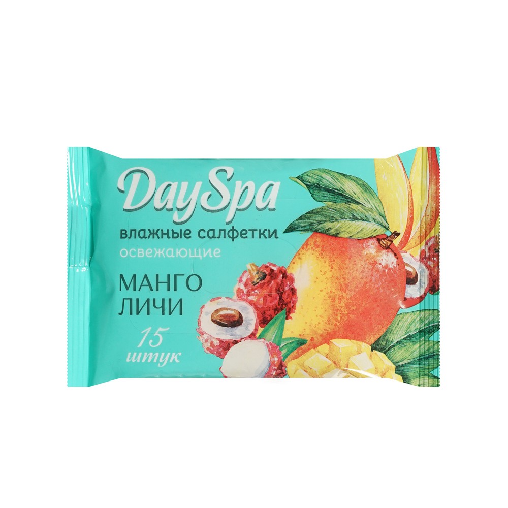 Влажные освежающие салфетки Day Spa " Манго Личи " 15шт