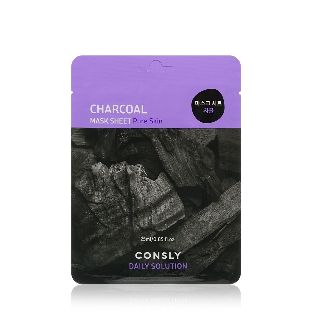 Маска для лица Consly Charcoal с древесным углем 25мл. Фото 1.