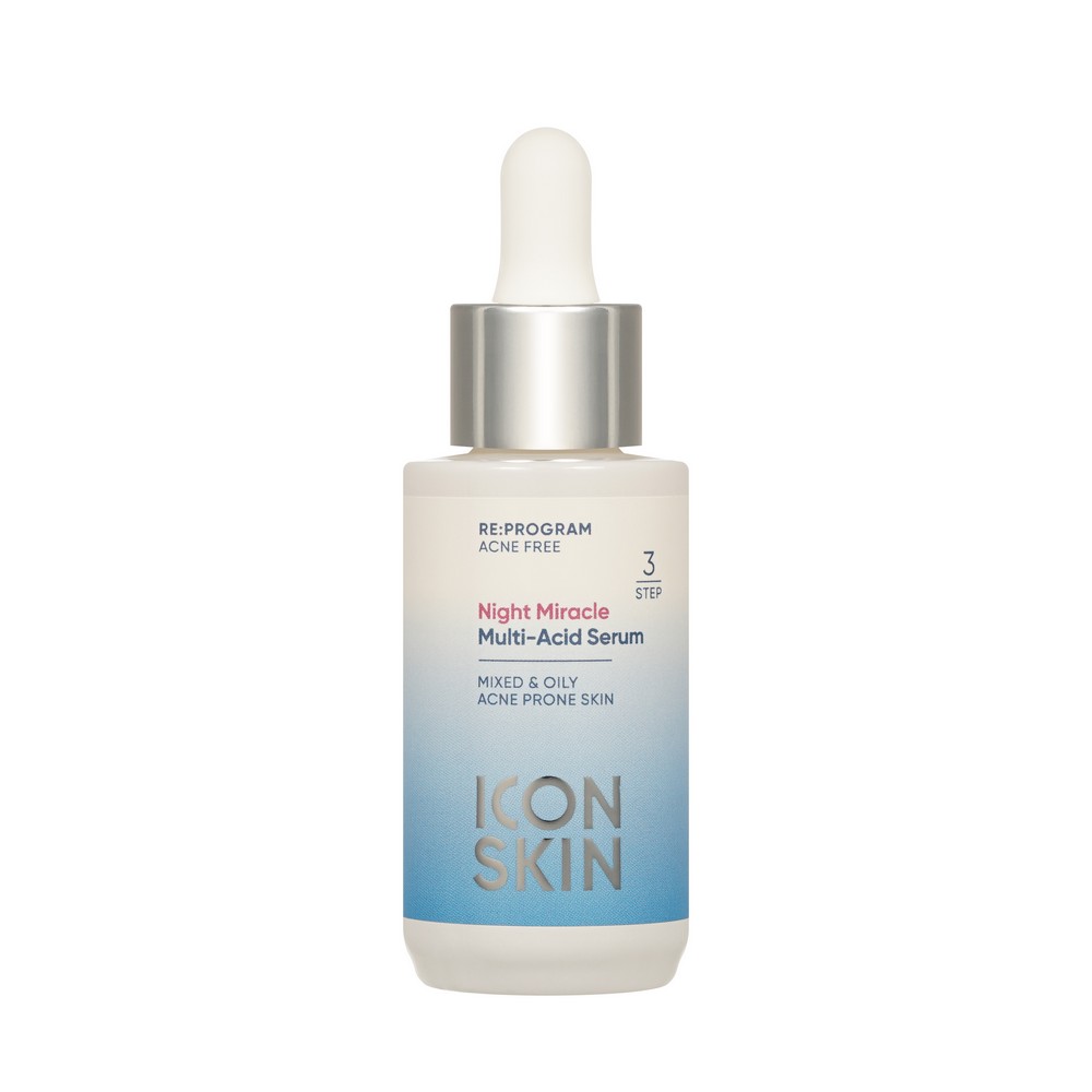 Ночная мультикислотная сыворотка для лица ICON SKIN Re:Program Night Miracle Multi-Acid Serum 30мл. Фото 5.
