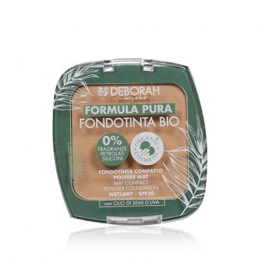 Тональная пудра для лица DEBORAH Milano Formula Pura Fondotinta Bio 02 SPF 20 9г.