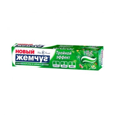 Зубная паста Новый Жемчуг Тройной эффект здоровье десен 75мл.