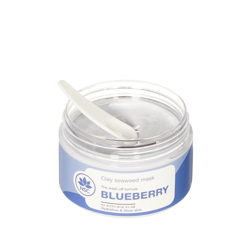 Увлажняющая маска для лица с голубикой NSC Blueberry Clay Seaweed mask 120г. Фото 7.