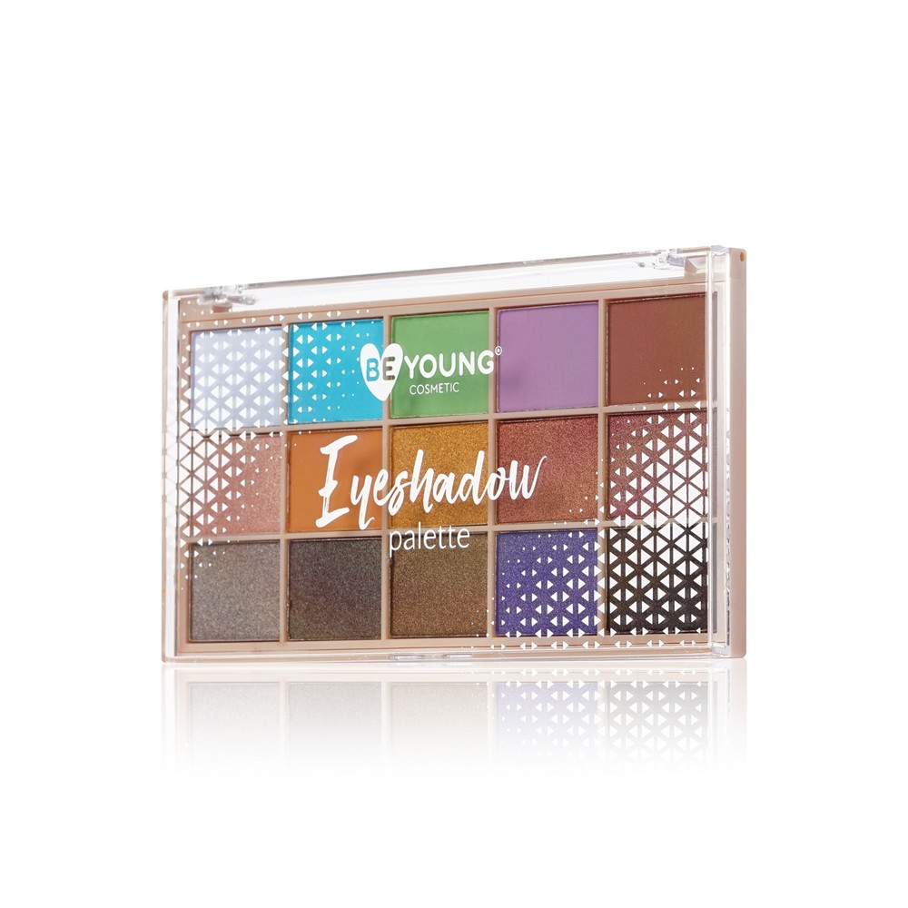 Палетка теней для век BeYoung Eyeshadow palette 02 15 оттенков 23г. Фото 2.