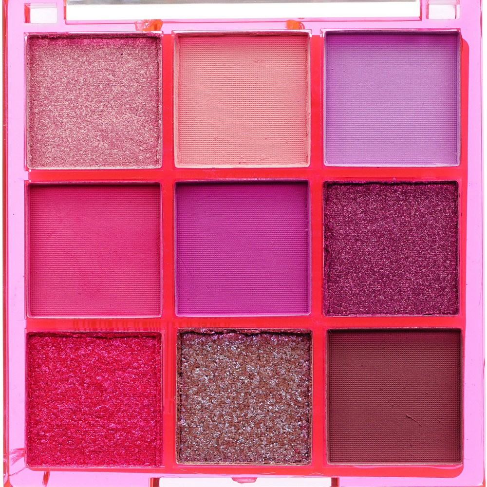 Палетка теней для век Eveline Look Up Neon Pink 9 цветов 10,8г. Фото 5.
