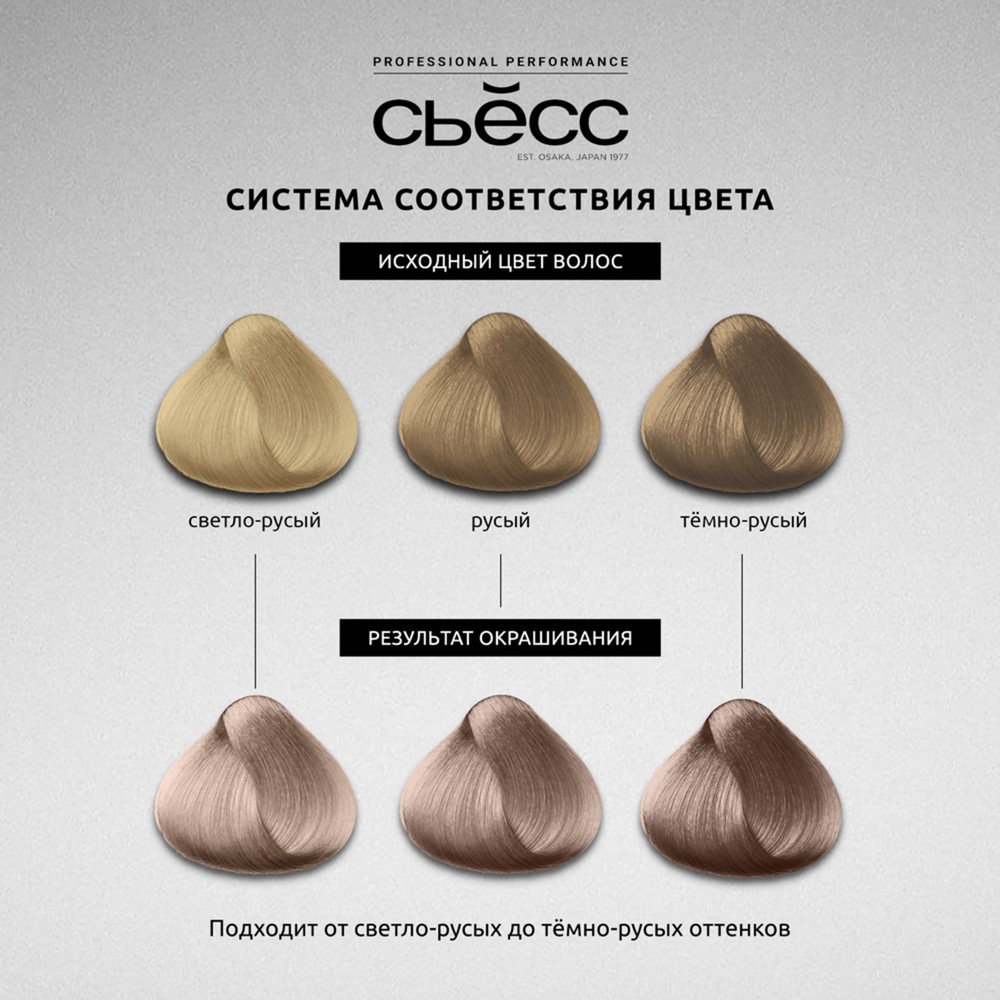 Стойкая крем - краска для волос Сьёсс 8-55 Ультрапепельный светло-русый. Фото 9.
