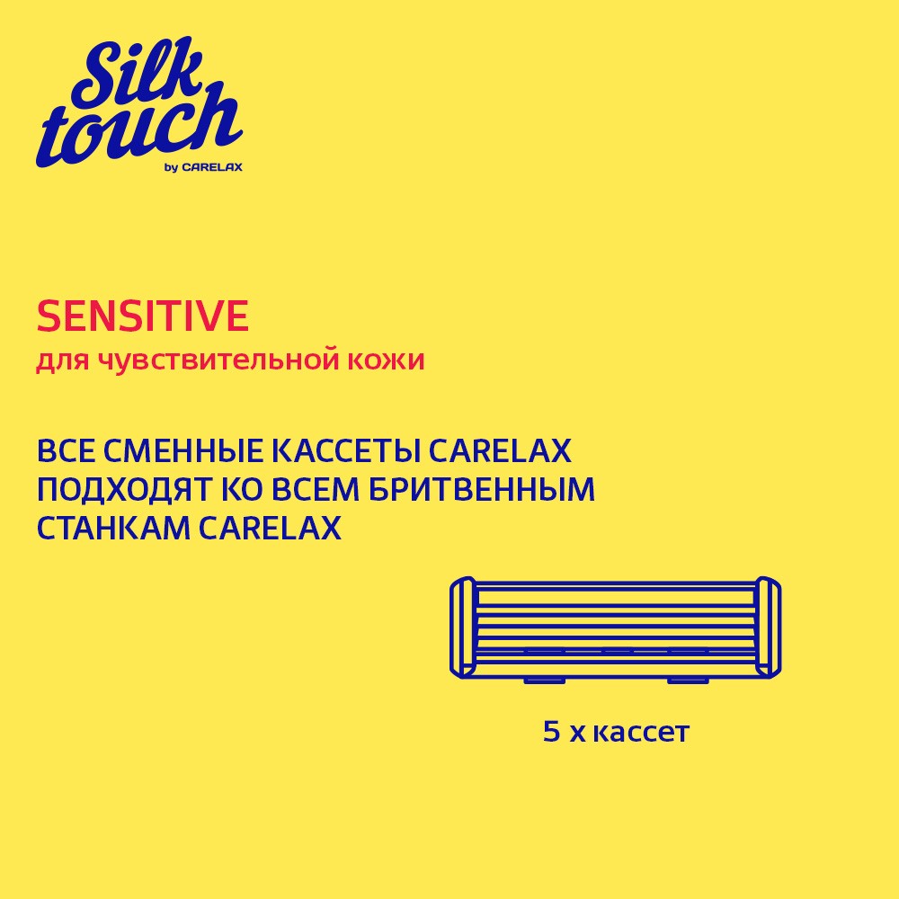 Женские кассеты для бритья Carelax Silk Touch Sensitive 3 лезвия 5шт Вид№7