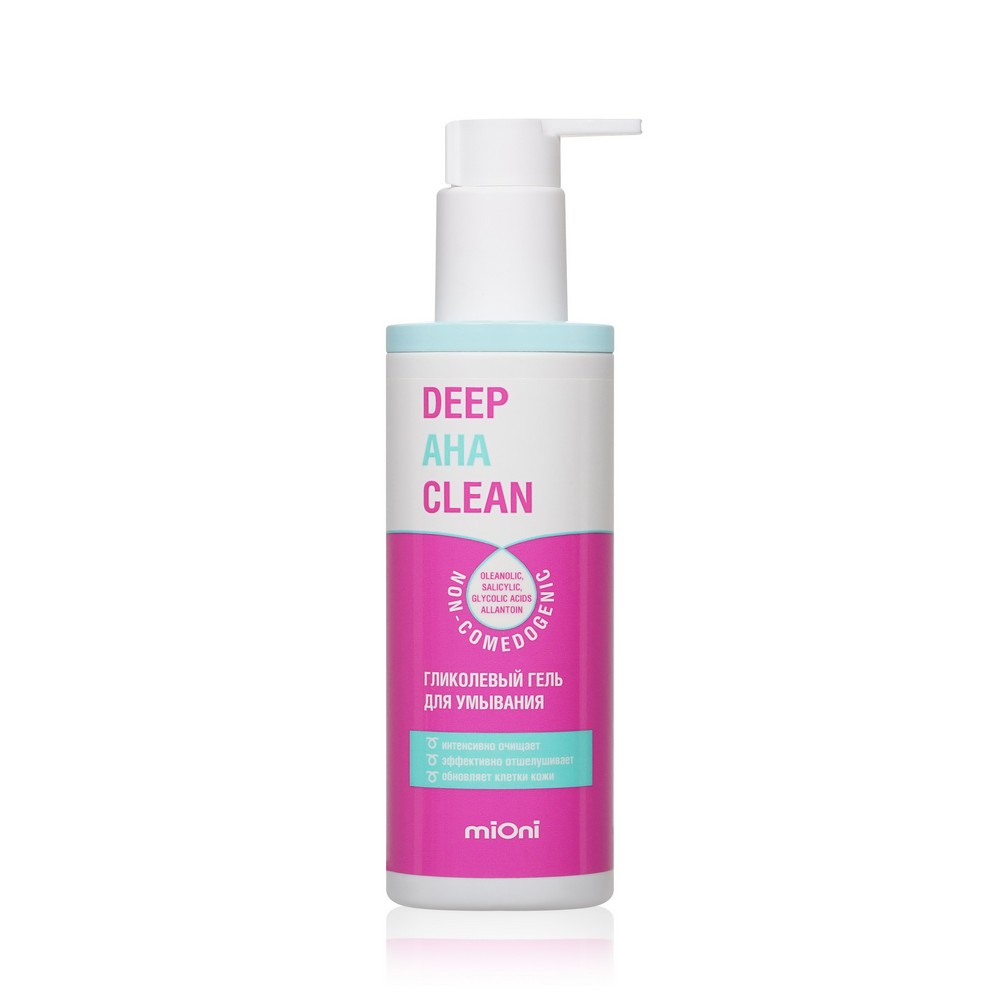 Гликолиевый гель для умывания Mioni Deep AHA Clean 200мл. Фото 1.