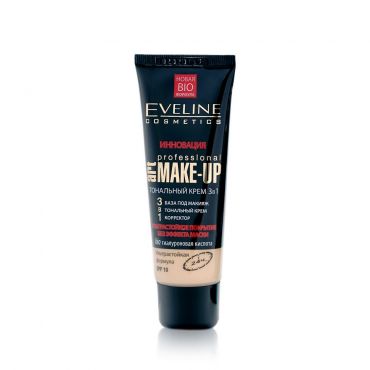 Тональный крем Eveline ART PROFESSIONAL MAKE UP 3 в 1 SPF 10 Слоновая кость 30мл.