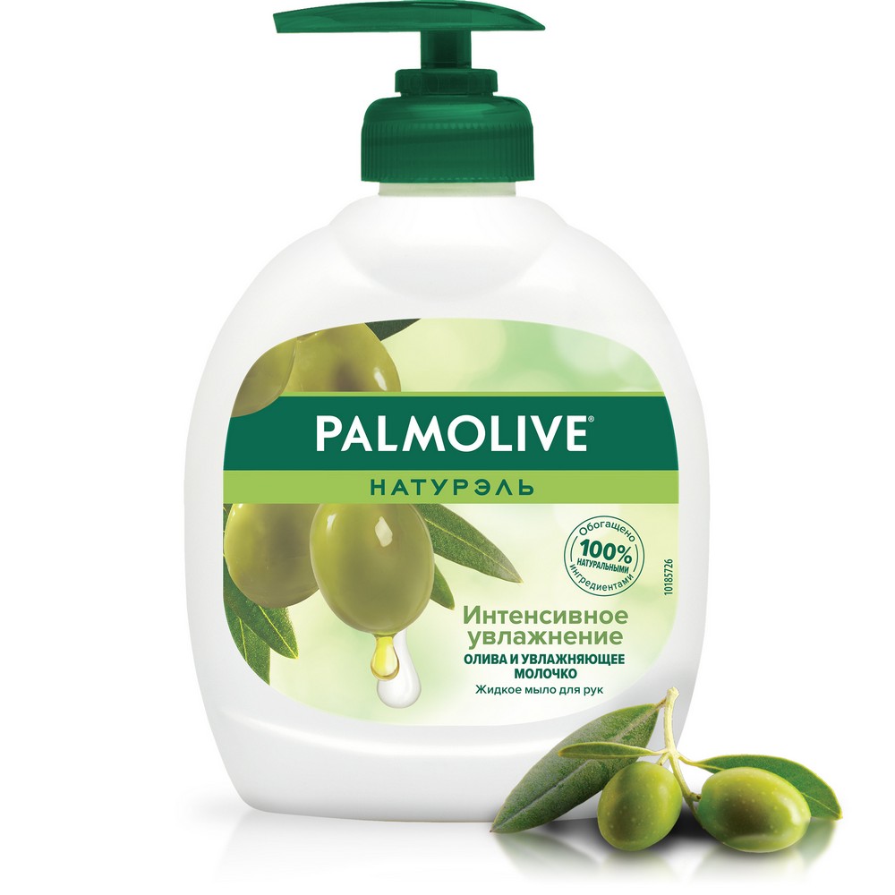 Жидкое мыло Palmolive Натурэль " интенсивное увлажнение " Олива и увлажняющее молочко 300мл. Фото 5.