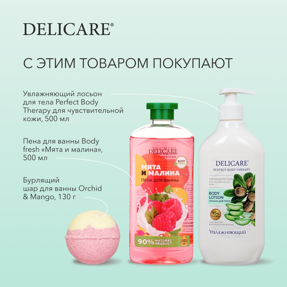 Увлажняющий лосьон для тела Delicare Perfect Body Therapy для чувствительной кожи 500мл. Фото 9.