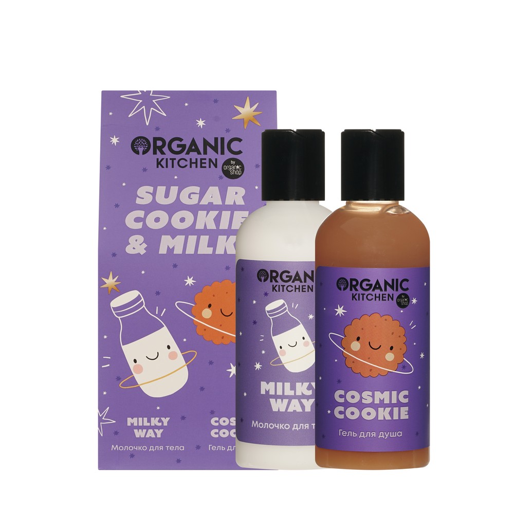 Женский подарочный набор Organic Kitchen Sugar Cookie & Milk ( гель для душа 170мл + молочко для тела 170мл ). Фото 1.