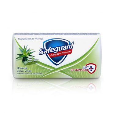 Антибактериальное туалетное мыло Safeguard с алоэ 90г.