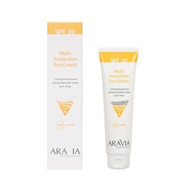 Солнцезащитный увлажняющий крем для лица Aravia Professional Multi Protection Sun Cream SPF 30 100мл.