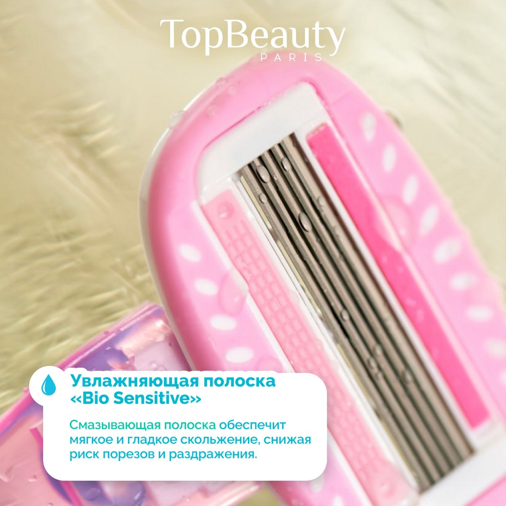 Женский станок TopBeauty Paris + 2 сменные кассеты 5 лезвий. Фото 7.