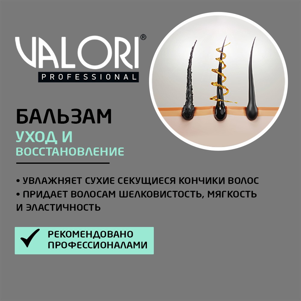 Бальзам для поврежденных волос Valori Professional Repair Therapy 250мл. Фото 5.