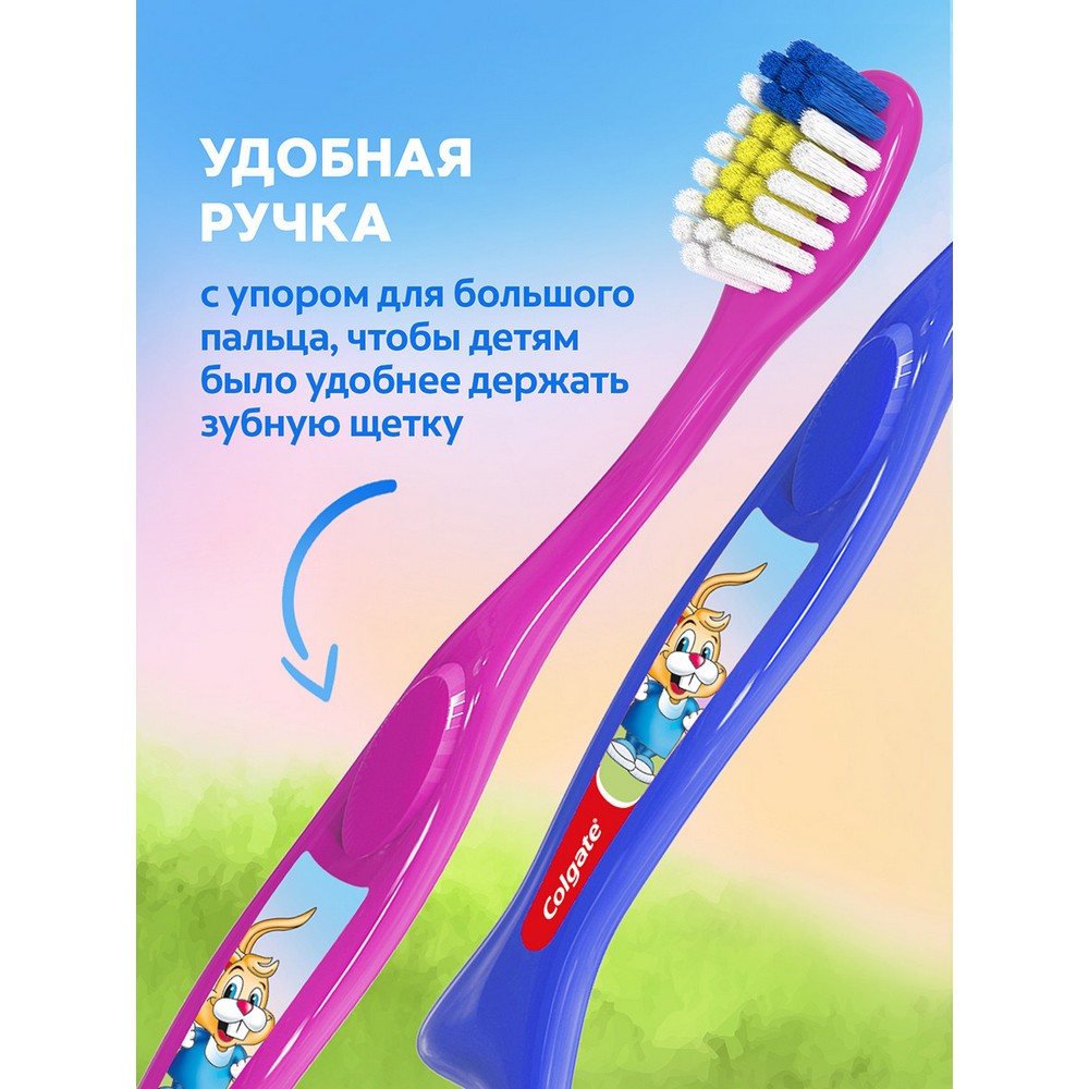 Детская зубная щетка Colgate Доктор заяц супермягкая 2+. Фото 11.