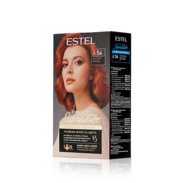 Стойкая крем - гель краска для волос Estel Color Signature 8/54 Красная Медь.