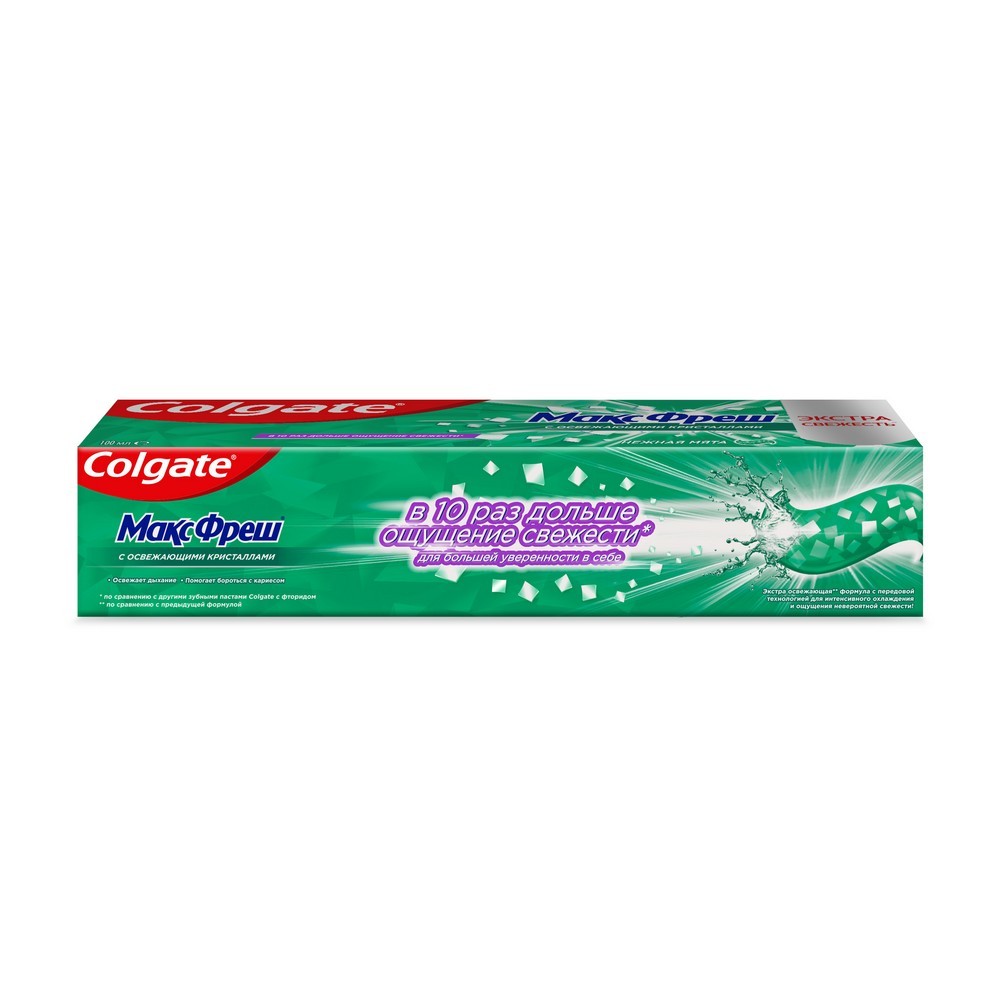 Зубная паста Colgate Макс Фреш " Нежная мята " с освежающими кристаллами 100мл. Фото 3.