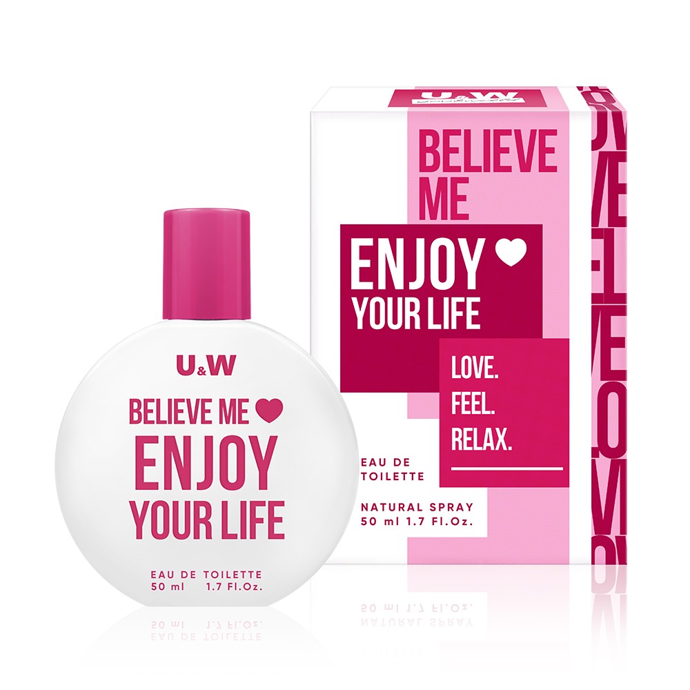 Женская туалетная вода You&World Believe me " Enjoy your life " 50мл. Фото 1.