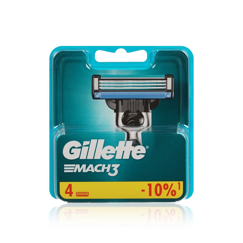 Кассеты для станка Gillette Mach 3 сменные 4шт. Фото 1.