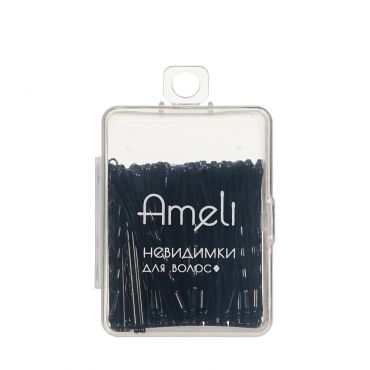 Невидимки для волос в коробке Ameli черные 4,9см 100шт.