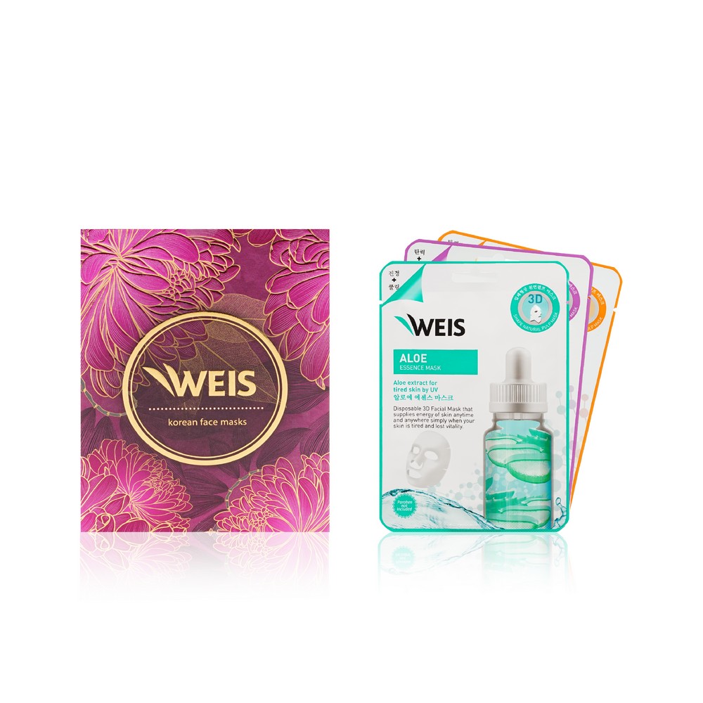 Женский подарочный набор WEIS ( маска для лица с коэнзимом Q10 23г + маска для лица с коллагеном 23г + маска для лица с экстрактом алоэ 23г ). Фото 1.