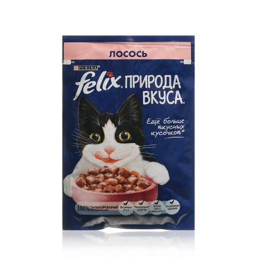 Влажный корм для кошек Felix Природа Вкуса " Лосось " 75г.