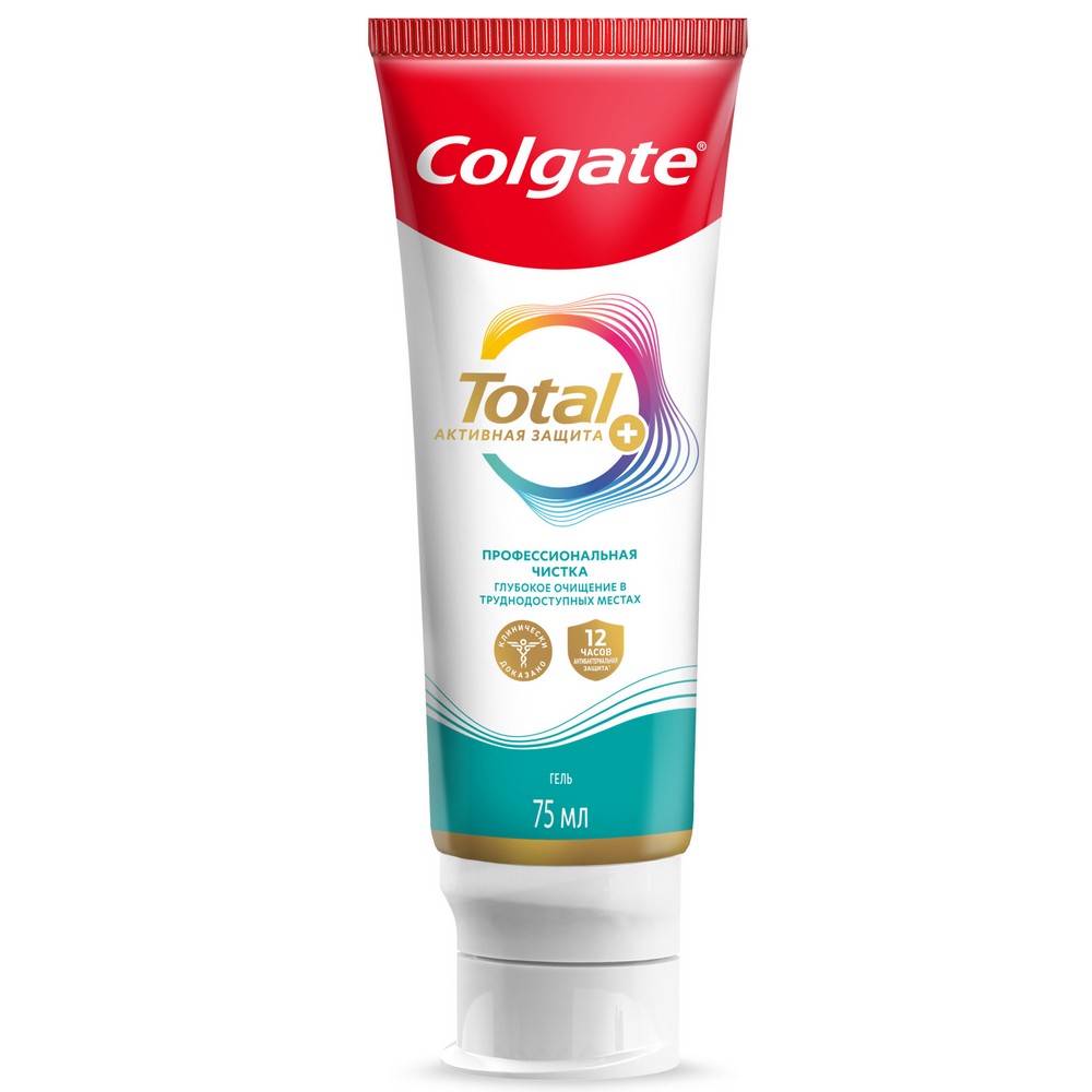 Зубная паста - гель Colgate total Активная защита " профессиональная чистка " 75мл. Фото 26.