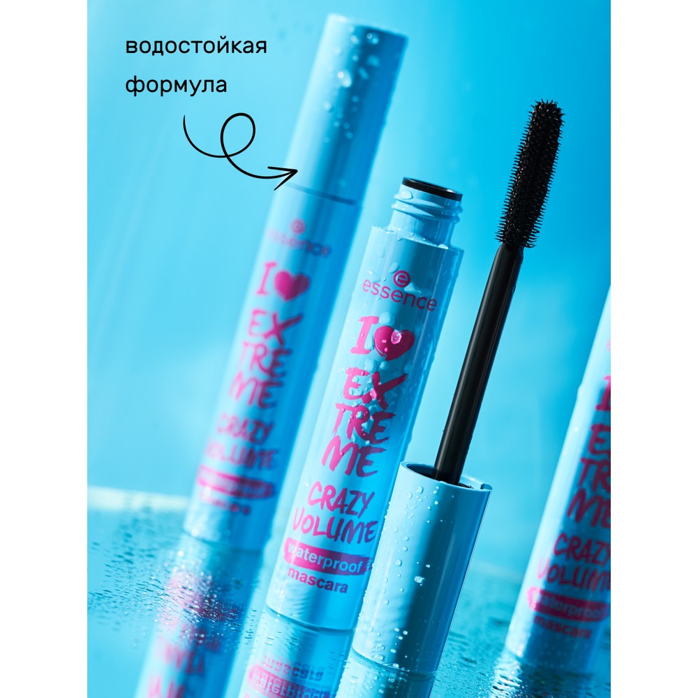 Водостойкая тушь для ресниц с эффектом суперобъёма Essence I love extreme Crazy Volume 12мл. Фото 4.