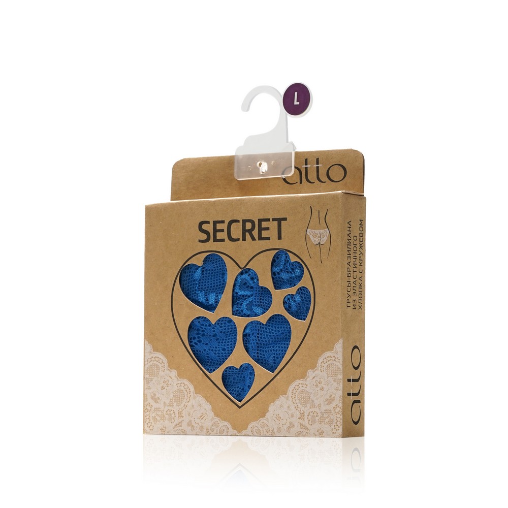 Женские трусы - бразилиана Atto Secret , Васильковый , L. Фото 2.