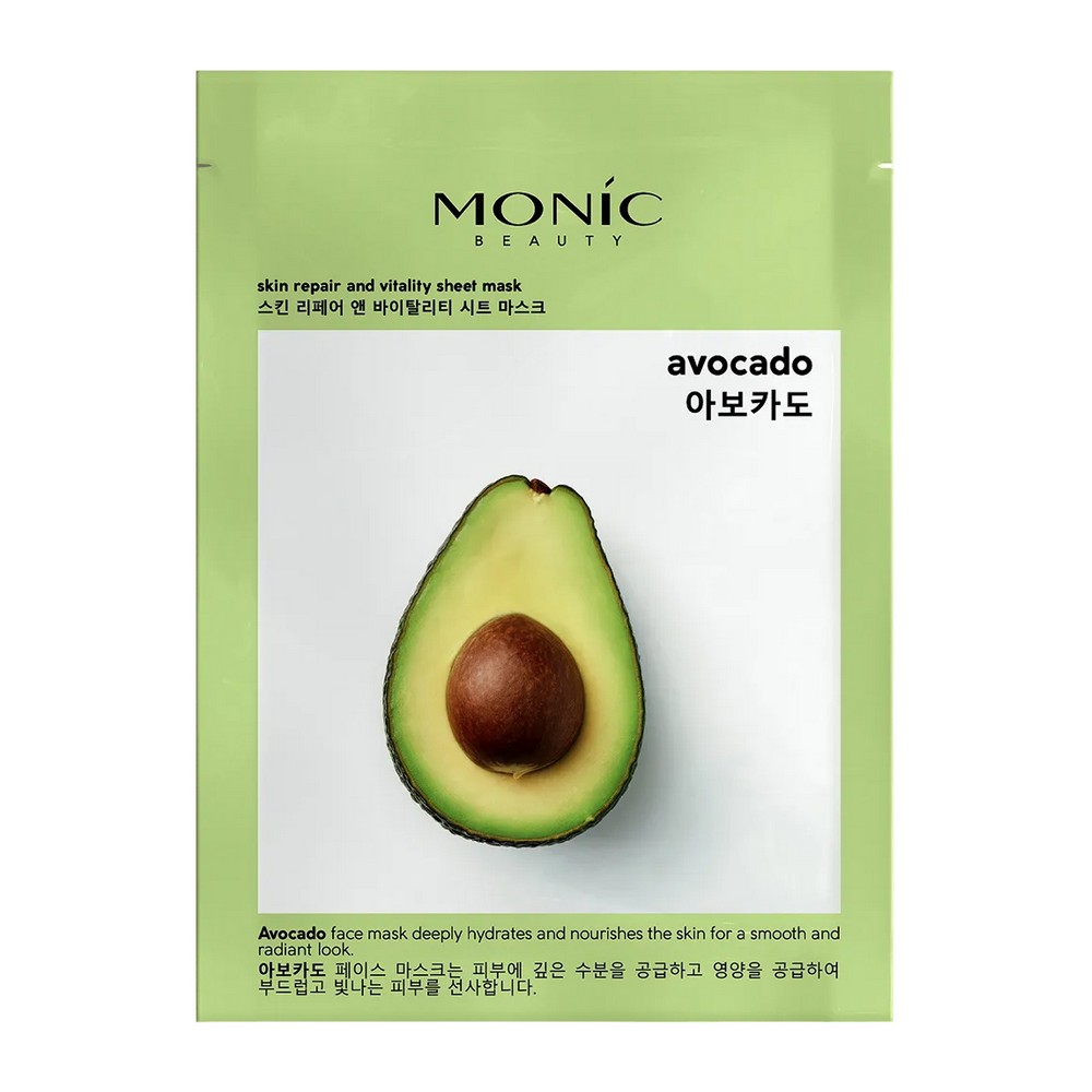 Тканевая маска для лица Monic Beauty Avocado 24мл. Фото 1.
