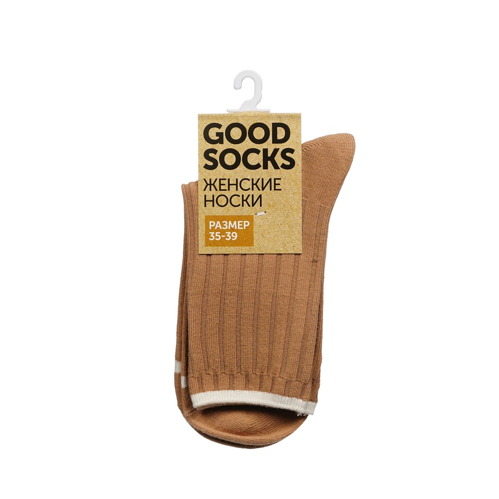 Женские однотонные носки Good Socks Лапша/Полоска Бежевый р.35-39