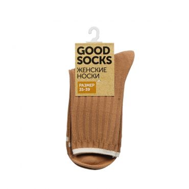 Женские однотонные носки Good Socks Лапша/Полоска Бежевый р.35-39.