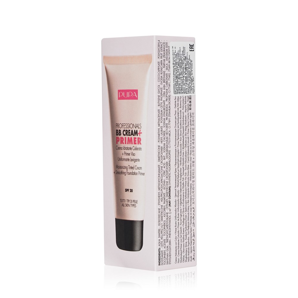 BB крем + основа для всех типов кожи Pupa BB Cream + Primer SPF 20 002 50мл. Фото 4.