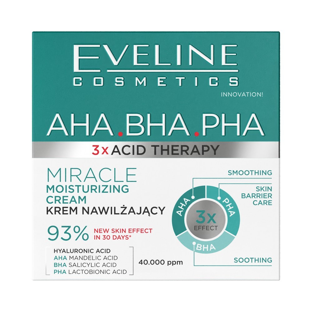 Увлажняющий крем для лица Eveline AHA.BHA.PHA. 50мл. Фото 7.