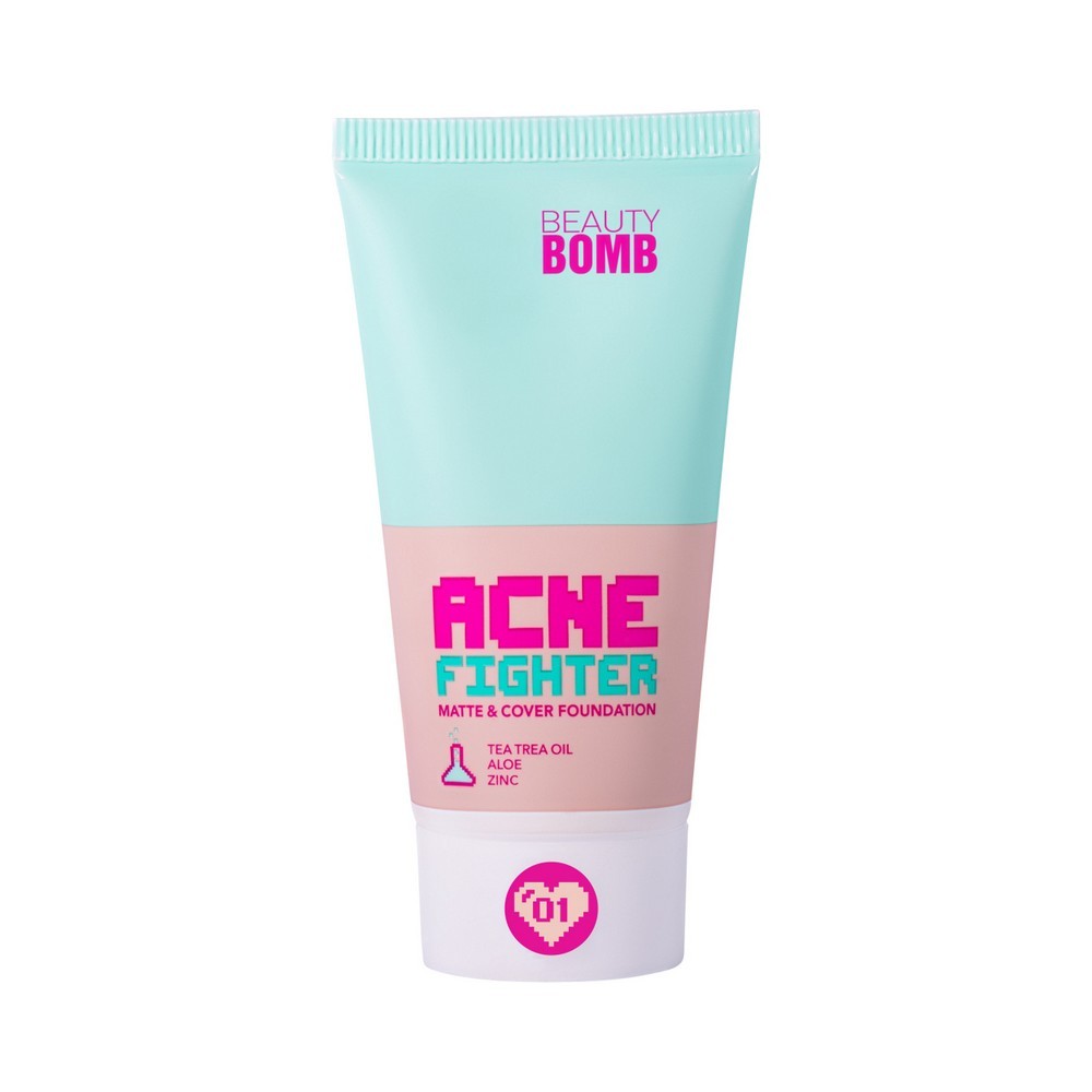 Тональный крем для лица Beauty Bomb Matte & cover foundation ACNE Fighter 01 25мл. Фото 1.