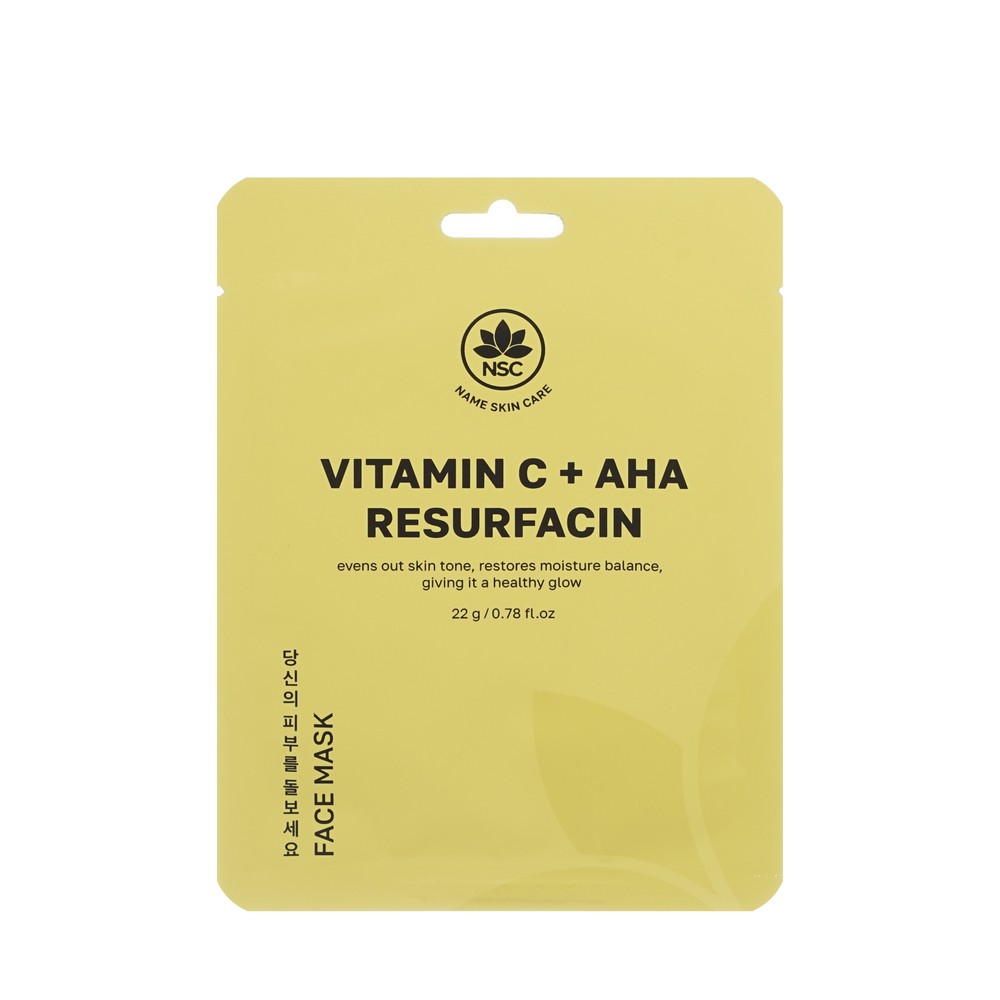 Обновляющая маска для лица с витамином C и AHA-кислотами NSC Vitamin C + AHA Resurfacin 22г. Фото 1.