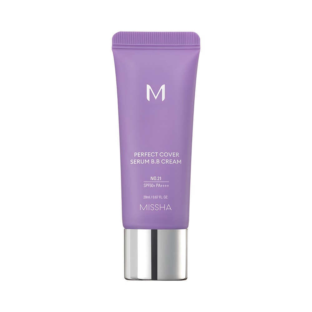 Тональный BB крем для лица Missha M Perfect Cover Serum с антивозрастной сывороткой SPF 50+ 21 20мл. Фото 1.