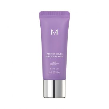 Тональный BB крем для лица Missha M Perfect Cover Serum с антивозрастной сывороткой SPF 50+ 21 20мл.