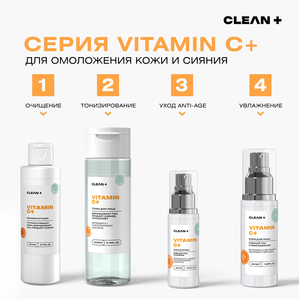 Крем для век с витамином C и гиалуроновой кислотой CLEAN+ Vitamin C 30мл. Фото 14.