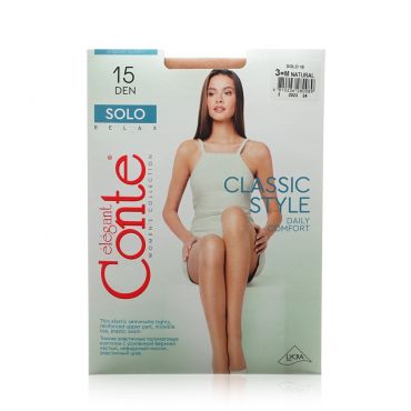 Женские колготки Conte Solo 15den Natural 3 размер.
