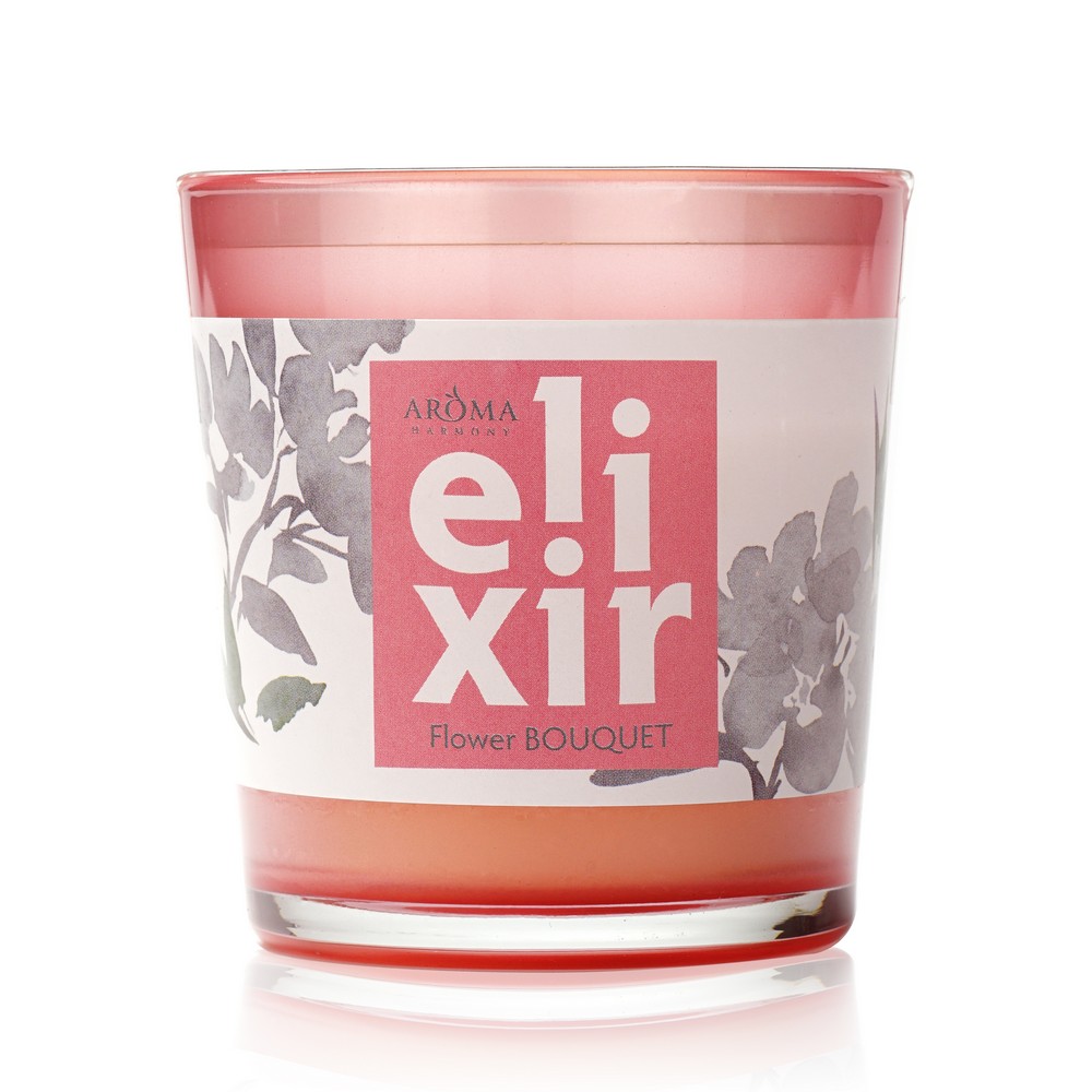 Свеча ароматическая Aroma Harmony Elixir " Flower bouquet " 140г. Фото 1.