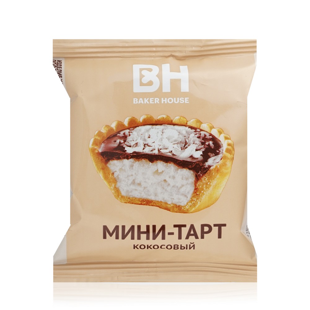 Мини - тарт Baker House " Кокосовый " 40г. Фото 1.