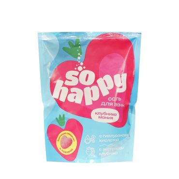 Соль для ванн Laboratory Katrin So Happy Клубника Мания 500г.